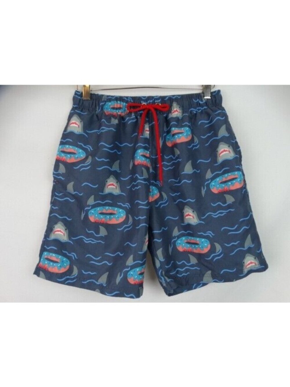 U.S, Surf Club Swim Trunks Men's Size Medium Lined Swimsuit Shorts Donut Sharks